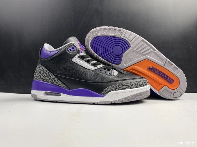 Kicked Out Shoe Store Court Purple Retro Jordan 050 3 Air CT8532 Black 0820